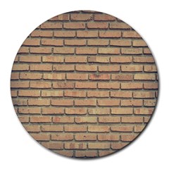 Bricks Wall Red  Round Mousepads by artworkshop