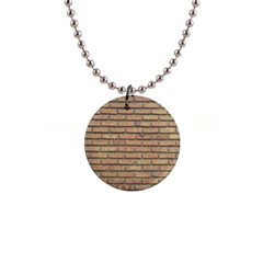 Bricks Wall Red  1  Button Necklace by artworkshop