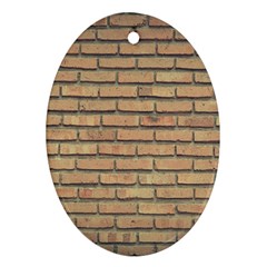 Bricks Wall Red  Oval Ornament (two Sides)