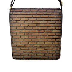 Bricks Wall Red  Flap Closure Messenger Bag (l) by artworkshop