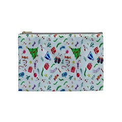 New Year Christmas Winter Watercolor Cosmetic Bag (medium) by artworkshop