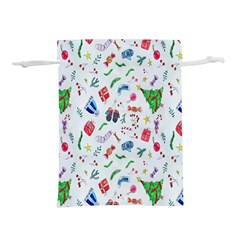 New Year Christmas Winter Watercolor Lightweight Drawstring Pouch (l) by artworkshop