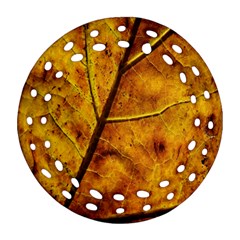 Leaf Leaf Veins Fall Ornament (round Filigree) by artworkshop