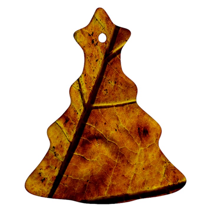 Leaf Leaf Veins Fall Christmas Tree Ornament (Two Sides)