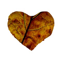 Leaf Leaf Veins Fall Standard 16  Premium Flano Heart Shape Cushions by artworkshop