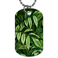 Leaves Foliage Twig Bush Plant Dog Tag (two Sides) by artworkshop