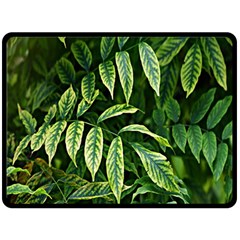 Leaves Foliage Twig Bush Plant Fleece Blanket (large)  by artworkshop