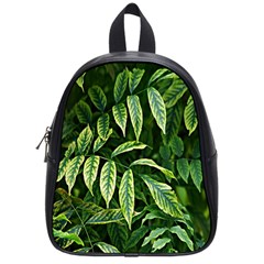 Leaves Foliage Twig Bush Plant School Bag (small) by artworkshop