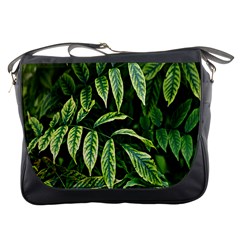 Leaves Foliage Twig Bush Plant Messenger Bag by artworkshop