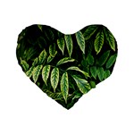 Leaves Foliage Twig Bush Plant Standard 16  Premium Flano Heart Shape Cushions Front