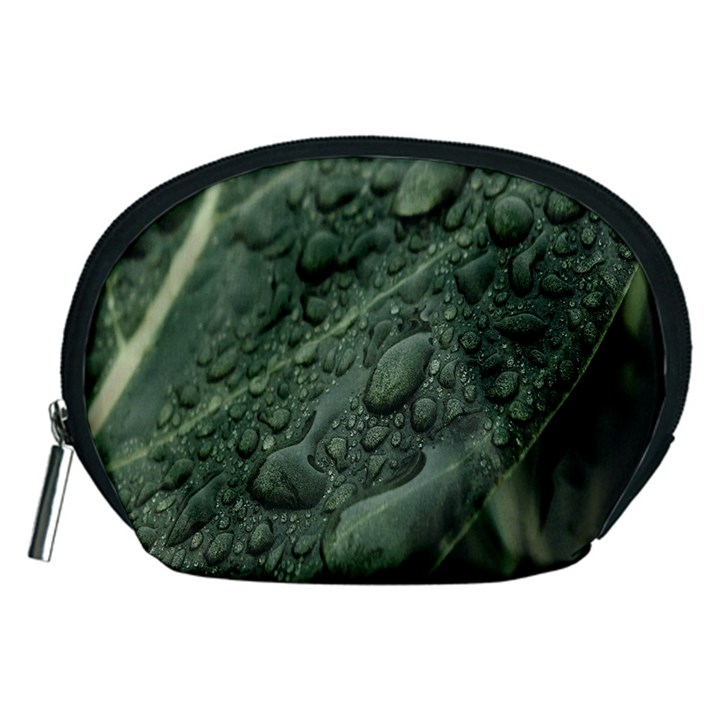 Leaves Water Drops Green  Accessory Pouch (Medium)