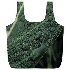 Leaves Water Drops Green  Full Print Recycle Bag (xxxl) by artworkshop