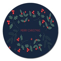 Merry Christmas Holiday Pattern  Magnet 5  (round) by artworkshop