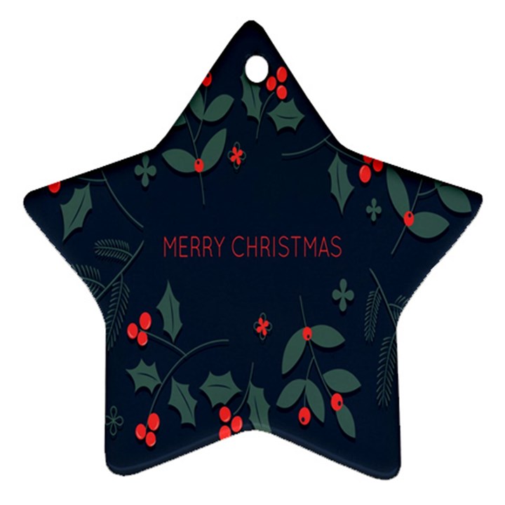 Merry Christmas Holiday Pattern  Star Ornament (Two Sides)