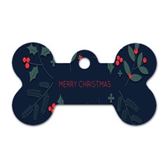 Merry Christmas Holiday Pattern  Dog Tag Bone (one Side) by artworkshop