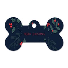 Merry Christmas Holiday Pattern  Dog Tag Bone (two Sides) by artworkshop