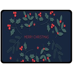 Merry Christmas Holiday Pattern  Double Sided Fleece Blanket (large) 