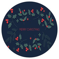 Merry Christmas Holiday Pattern  Round Trivet