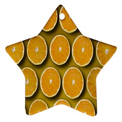 Orange Slices Cross Sections Pattern Ornament (star)