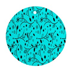 Flower Texture Textile Ornament (round) by artworkshop