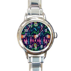 Pattern Nature Design  Round Italian Charm Watch by artworkshop