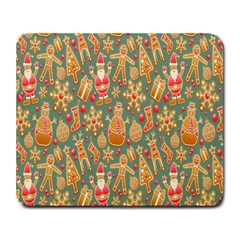 Pattern Seamless Gingerbread Christmas Decorative Large Mousepads by artworkshop