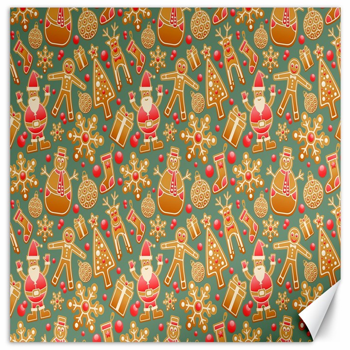 Pattern Seamless Gingerbread Christmas Decorative Canvas 16  x 16 