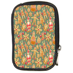 Pattern Seamless Gingerbread Christmas Decorative Compact Camera Leather Case by artworkshop