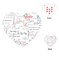 Math Formula Pattern Playing Cards Single Design (heart) by Wegoenart