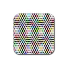 Honeycomb Art Pattern Design Background Rubber Coaster (square) by Wegoenart