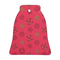 Pink Art Pattern Design Geometric Bell Ornament (two Sides)