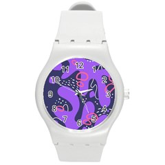 Abstract Background Shape Shapes Round Plastic Sport Watch (m) by Wegoenart