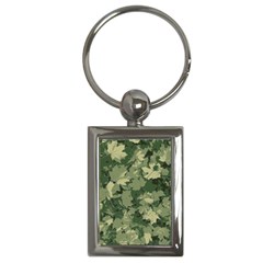 Green Leaves Camouflage Pattern Key Chain (rectangle)