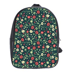 Flowering-branches-seamless-pattern School Bag (large) by Zezheshop