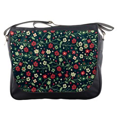 Flowering-branches-seamless-pattern Messenger Bag by Zezheshop