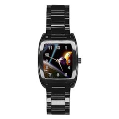 Planets In Space Stainless Steel Barrel Watch