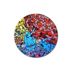 Graffiti-wall-mural-painting-arts Magnet 3  (round) by Simbadda