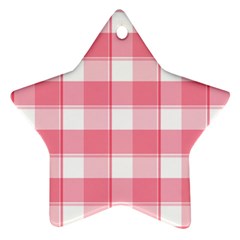 Pink And White Plaids Ornament (star) by ConteMonfrey