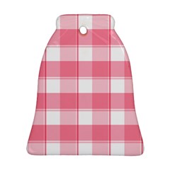 Pink And White Plaids Ornament (bell) by ConteMonfrey