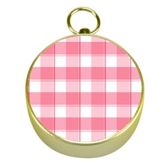 Pink And White Plaids Gold Compasses