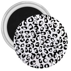 Black And White Leopard Print Jaguar Dots 3  Magnets by ConteMonfrey