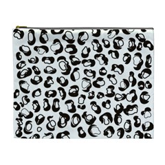 Black And White Leopard Print Jaguar Dots Cosmetic Bag (xl) by ConteMonfrey