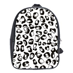 Black And White Leopard Print Jaguar Dots School Bag (xl) by ConteMonfrey