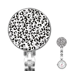 Black And White Leopard Print Jaguar Dots Stainless Steel Nurses Watch by ConteMonfrey