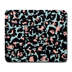 Blue And Pink Jaguar Dots Leopard Black And White Leopard Print Jaguar Dots Large Mousepads by ConteMonfrey
