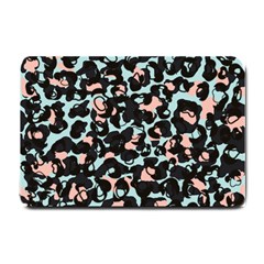 Blue And Pink Jaguar Dots Leopard Black And White Leopard Print Jaguar Dots Small Doormat  by ConteMonfrey