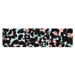Blue And Pink Jaguar Dots Leopard Black And White Leopard Print Jaguar Dots Oblong Satin Scarf (16  X 60 ) by ConteMonfrey