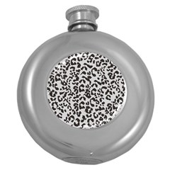 Grey And Black Jaguar Dots Round Hip Flask (5 Oz) by ConteMonfrey