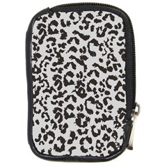 Grey And Black Jaguar Dots Compact Camera Leather Case by ConteMonfrey