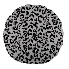 Grey And Black Jaguar Dots Large 18  Premium Round Cushions by ConteMonfrey